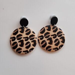 Wooden Animal Print Earrings
